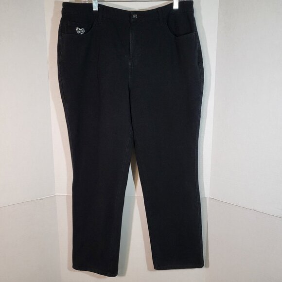 Dream Jeannes by Quacker Factory Women's Jeans Size 16 Short Black - Picture 1 of 13